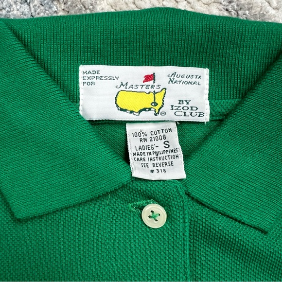 Vintage Izod Club Masters Augusta National Green Polo Women’s Small - Picture 3 of 5